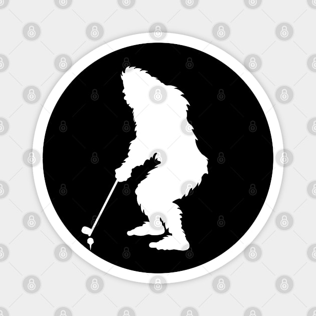 Bigfoot Playing Golf Magnet by Tesszero